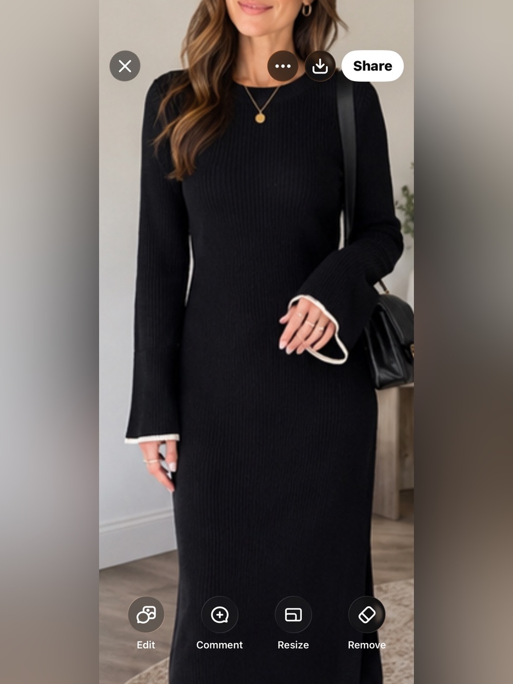 Club Monaco Black Dress with White Trim
